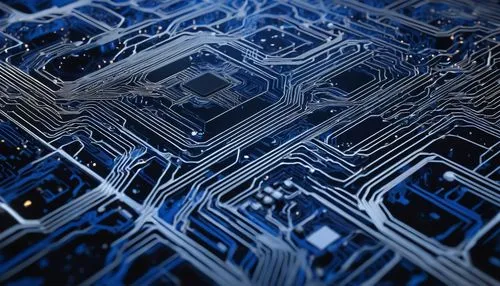 ResNet architecture, neural network, PyTorch framework, deep learning, computer science, technology, futuristic, minimalistic background, blue and white color scheme, circuit board pattern, 3D visuali