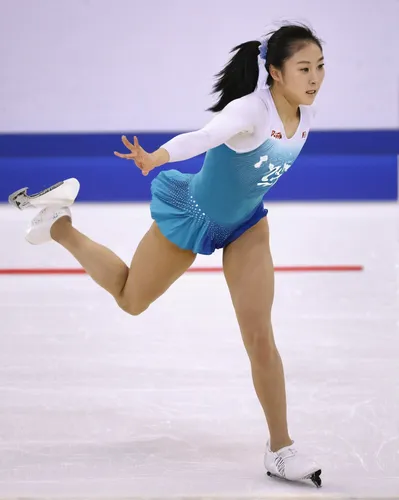 Aori Nishimura of Japan in action during training. REUTERS:Lucy Nicholson,figure skating,women's short program,figure skater,woman free skating,figure skate,long track speed skating,ice skating,speed 