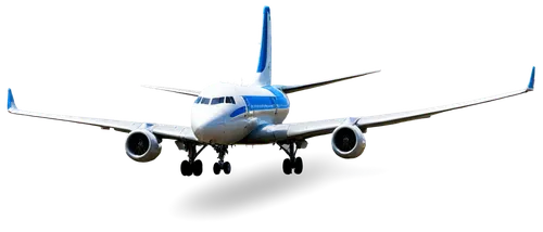 Large commercial airliner, taking off, dynamic pose, wheels leaving ground, flaps extended, engines roaring loud, silver body, blue stripe, cockpit windows, pilot's hands on control yoke, morning sun,