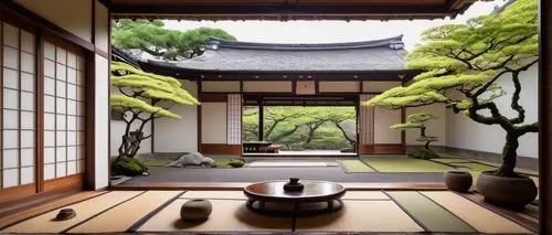 japanese-style room,ryokan,tea ceremony,zen garden,japanese zen garden,teahouse,ryokans,tea zen,asian architecture,teahouses,dojo,japan garden,japanese tea,japanese art,japanese garden ornament,zen,japon,heian,chanoyu,yinzhen,Art,Classical Oil Painting,Classical Oil Painting 22