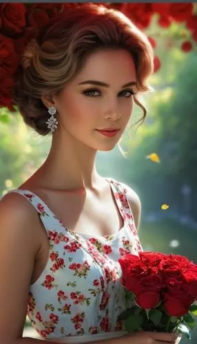 background,beautiful girl with flowers,rosalinda,romantic rose,red roses,romantic look,floricienta,red rose,girl in flowers,rosaline,with roses,rose png,celtic woman,romantic portrait,beren,esperance 