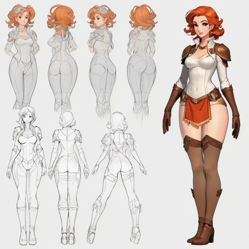 turnarounds,bodices,teela,anthro,corsetry,brigette,brigitte,liora,romanoff,concept art,bombshells,beatrix,mahvash,moira,caitlyn,leona,danaus,genny,lady medic,triss