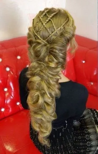 updo,french braid,hairstyle,back of head,chignon,layered hair,pin hair,hairstylist,gypsy hair,hair clip,hairstyler,braid,artificial hair integrations,princess crown,lace wig,hair,hair ribbon,hairdressing,gold foil crown,braiding