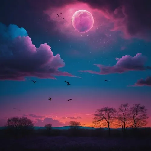 purple moon,moon and star background,purple landscape,hanging moon,moonrise,twilights,fantasy picture,pink dawn,purple wallpaper,twiliight,dusk,moonscapes,night sky,moon photography,crescent moon,lunar eclipse,moonlit night,moons,purple and pink,twilight,Photography,Documentary Photography,Documentary Photography 06