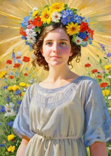girl in flowers,flower crown of christ,marguerite,girl in a wreath,girl picking flowers,girl in the garden,marguerite daisy,flower girl,kahila garland-lily,beautiful girl with flowers,wreath of flowers,daisy flower,flower fairy,mary-gold,sun daisies,colorful daisy,blooming wreath,mystical portrait of a girl,perennials-sun flower,windflower