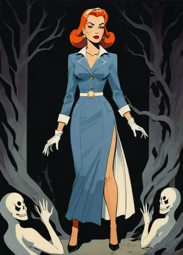 maureen o'hara - female,scary woman,halloween vector character,evil woman,halloween poster,sorceress,halloween illustration,vampire woman,dance of death,the witch,vintage illustration,witches legs,vampire lady,the enchantress,femme fatale,witches,retro halloween,vampira,halloween scene,huntress,Illustration,American Style,American Style 09