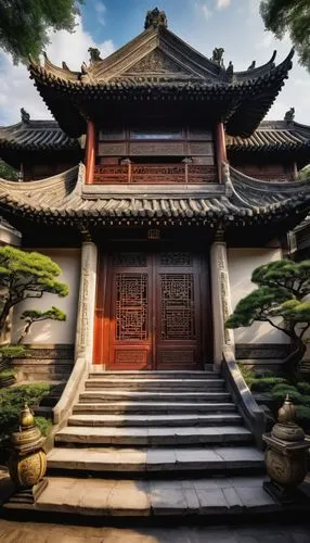 asian architecture,dojo,hanhwa,buddhist temple,hall of supreme harmony,gudeok,chuseok,ancient house,tianxia,dongbuyeo,fengshui,hanok,sanshui,hengdian,qingcheng,yangquan,zui,taoism,qibao,white temple,Illustration,Realistic Fantasy,Realistic Fantasy 05