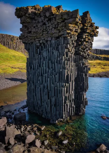 basalt columns,basalt,stone tower,fairy chimney,stone towers,scottish folly,ruined castle,water castle,orkney island,stone house,portcullis,blackhouse,the ruins of the,lorne sausage,monolithic part of the waters,eastern iceland,water and stone,giants causeway,monolith,stacked rock,Conceptual Art,Fantasy,Fantasy 04