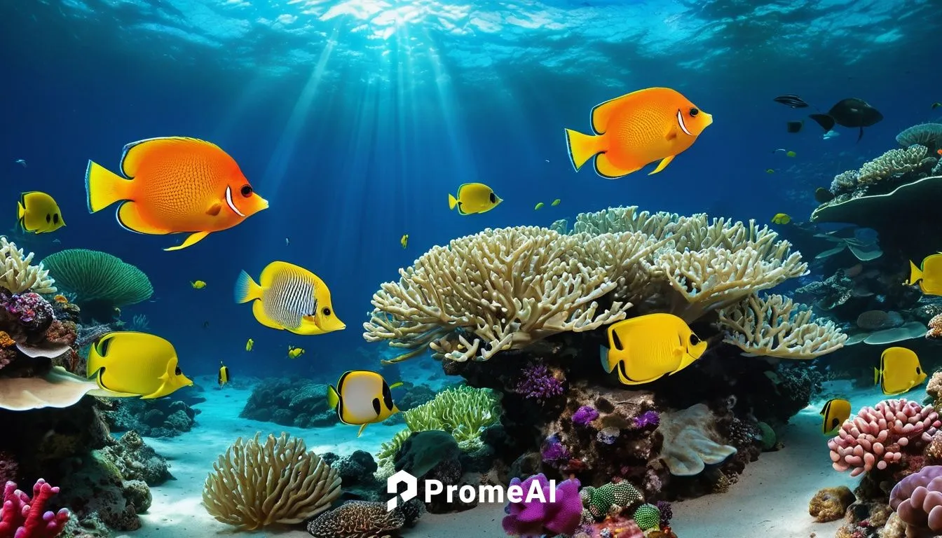 "Crie um aquário virtual repleto de peixes exóticos e coloridos, com plantas aquáticas vibrantes e recifes de coral. Inclua interações realistas, como peixes nadando em cardumes, alimentando-se e inte