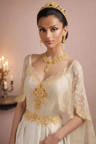 bridal clothing,bridal jewelry,bridal accessory,gold ornaments,golden weddings,indian bride,miss circassian,bridal dress,romantic look,bridal,jasmin,gold jewelry,yemeni,dowries,sheer khurma,aditi rao hydari,humita,princess sofia,assyrian,pearl necklace,Photography,Realistic