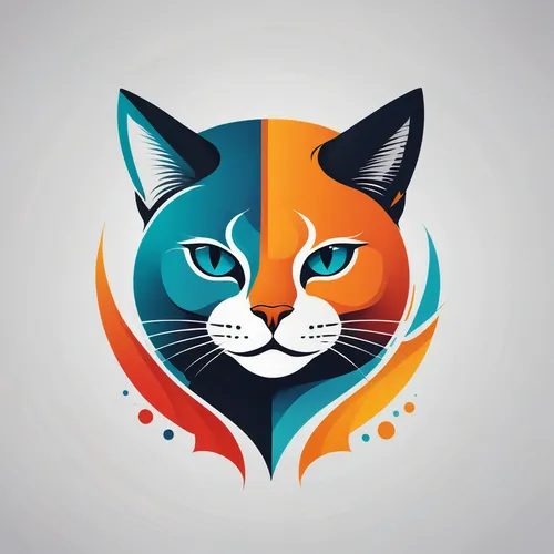 teal and orange,vector graphic,cat vector,mozilla,vector graphics,vector illustration,vector design,adobe illustrator,html5 icon,firefox,vector art,firestar,vector image,dribbble,tiger,animal icons,felidae,flat design,html5 logo,south american gray fox,Unique,Design,Logo Design