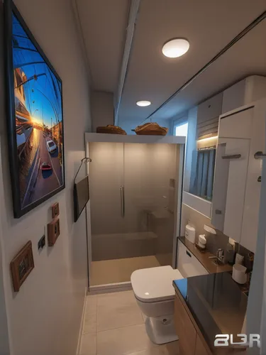 aircraft cabin,travel trailer,3d rendering,luxury bathroom,sky apartment,jet bridge,hallway space,laundry room,railway carriage,train car,rail car,cabin,train compartment,sky space concept,luggage com