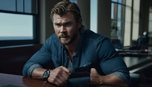 Actor Chris Hemsworth dons TAG Heuer's Carrera Sport Chronograph watch for a new campaign.,edge muscle,aquaman,thor,beef rydberg,meat kane,viking,chord,gale,interrogation mark,pollux,hulkenberg,arm wr