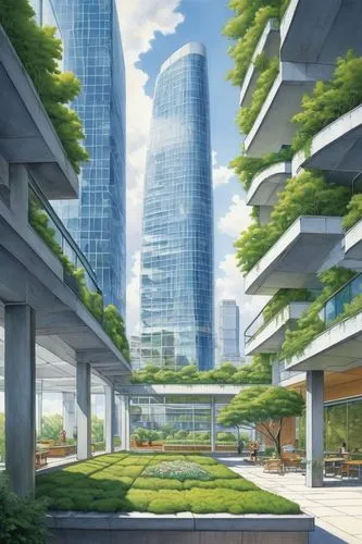 songdo,arcology,ecotopia,futuristic architecture,cybercity,isozaki,futuristic landscape,greentech,urbis,citicorp,ecoterra,urban development,terraformed,smart city,planta,urbanworld,urban design,urban landscape,citycell,supertall,Illustration,Children,Children 03