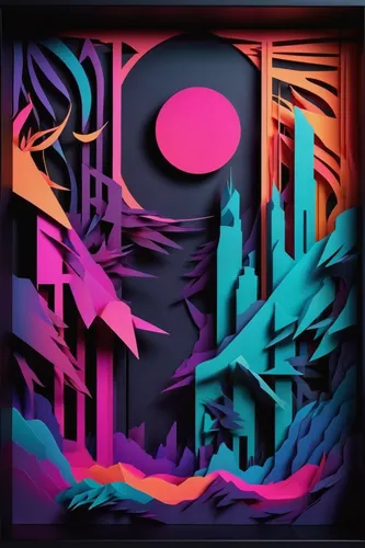 Create a futuristic album cover for Deftones with vibrant neon colors and abstract shapes.,life stage icon,steam icon,abstract design,art deco background,abstract cartoon art,tiktok icon,soundcloud ic