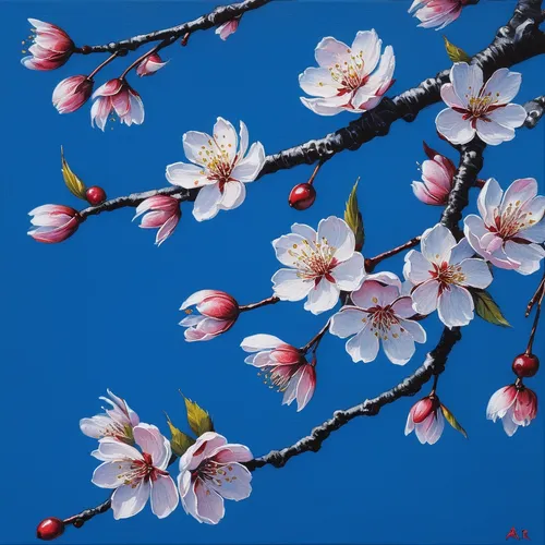 plum blossoms,plum blossom,almond blossoms,apricot blossom,flower painting,apricot flowers,takato cherry blossoms,japanese carnation cherry,almond blossom,cherry branches,japanese cherry,japanese cherry blossom,sakura flowers,japanese cherry blossoms,cherry blossom branch,spring blossom,peach blossom,sakura blossoms,ornamental cherry,sakura cherry tree,Conceptual Art,Daily,Daily 05