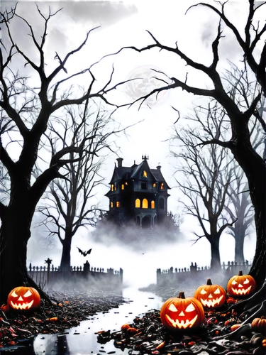 halloween background,halloween wallpaper,halloween poster,halloween illustration,halloween scene,halloween border,halloween frame,the haunted house,halloween and horror,haunted house,halloween banner,witch's house,halloween night,cartoon video game background,retro halloween,witch house,halloween,halloweenkuerbis,houses clipart,haunted castle,Illustration,Realistic Fantasy,Realistic Fantasy 47