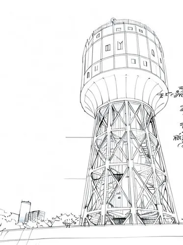 skyline,gasometer,observation tower,watertower,diving bell,water tower,silo,water tank,bird tower,cooling tower,steel tower,observatory,play tower,animal tower,cooling towers,diving helmet,tower,tower