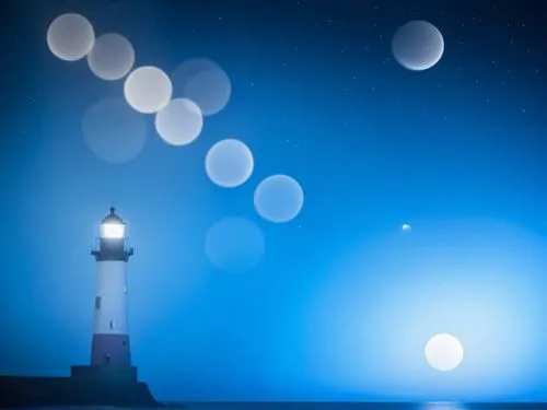 lune sur plage sombre avec un phare,a lighthouse sitting at the end of a pier with light reflecting off the water,lighthouses,electric lighthouse,lightkeepers,lightships,faro,lighthouse