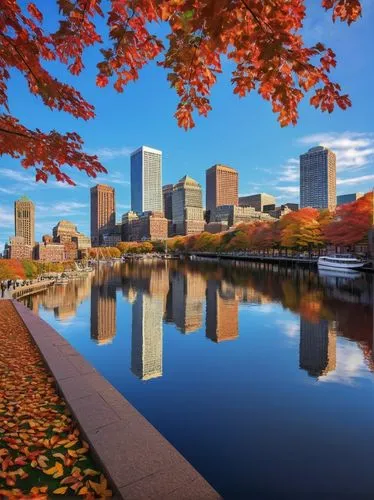 bostonnais,boston,minneapolis,new england,bancboston,massachusett,montreal,bostonian,massachusetts,philadelphian,phila,filadelfia,philadelphia,hartford,beantown,adelphia,minnesota,fall landscape,autumn background,pgh,Illustration,Japanese style,Japanese Style 15