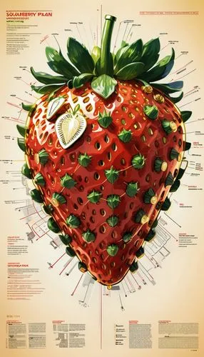 a strawberry with several different features,human cardiovascular system,hepatology,heart shrub,cardiovascular,lipoproteins,heart shape frame,Unique,Design,Infographics