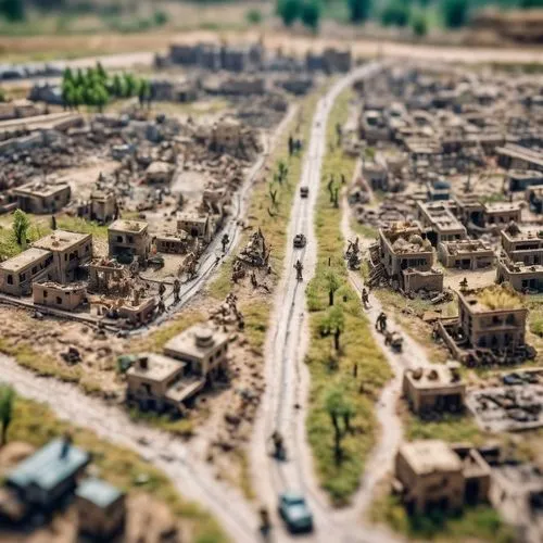 tilt shift,destroyed city,mud village,human settlement,ancient city,destroyed houses,karnak,baghdad,nativity village,lost in war,martyr village,medieval town,villages,urbanization,escher village,pueblo,afghanistan,bukhara,stalingrad,slums,Unique,3D,Panoramic