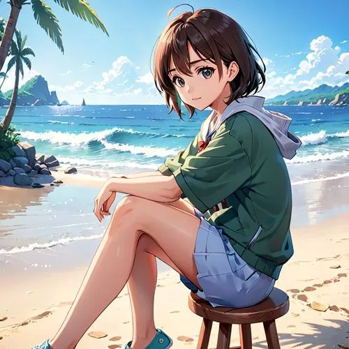 beach background,niijima,beach scenery,honolulu,kumiko,suzumiya,Anime,Anime,Realistic