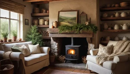 wood stove,fireplace,woodstove,fire place,chimneypiece,country cottage,fireplaces,christmas fireplace,log fire,cosier,sitting room,inglenook,cosy,warm and cozy,coziness,weatherboarded,claverton,highgrove,mantels,mantelpieces,Conceptual Art,Sci-Fi,Sci-Fi 07