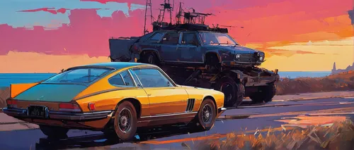 porsche 912,porsche 914,porsche 911,retro vehicle,porsche,porsche 930,gaz-21,bumblebee,tow truck,mad max,studies,porsche turbo,junkyard,defender,porsche 959,digital painting,vehicle,convoy,porsche 356,etype,Conceptual Art,Sci-Fi,Sci-Fi 01