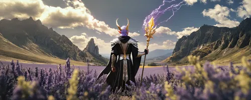 crown chakra,shamanism,fantasy picture,lavendar,shamanic,lavandula,lavenders,mage,horn of amaltheia,photomanipulation,the lavender flower,cynara,egyptian lavender,shaman,purple pageantry winds,sorcere