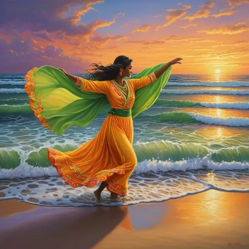 eurythmy,kathak,shakuntala,maryan,caftan,hare krishna,Illustration,Realistic Fantasy,Realistic Fantasy 22