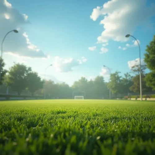 soccer field,football pitch,artificial grass,pitchside,tilt shift,forest ground,athletic field,football field,grass,depth of field,lawn,grasslike,playing field,background bokeh,green lawn,green grass,goalmouth,grassy,3d rendered,baseball field,Photography,General,Realistic