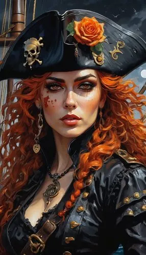 pirate,triss,pirata,aveline,irisa,fantasy art,Conceptual Art,Oil color,Oil Color 10