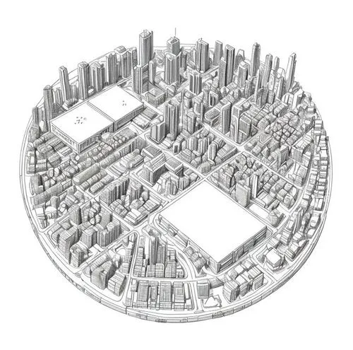 a circle that has some buildings in it,densification,microdistrict,simcity,city blocks,arcgis,europan,urban development,urban planning,citydev,urbanist,centralisation,urbanizing,spatialship,hudson yar