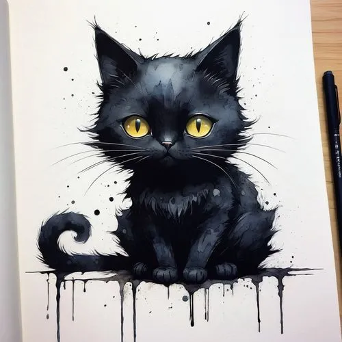 watercolor cat,black cat,drawing cat,salem,cat portrait,gato,gray kitty,ravenpaw,melanism,felino,sumi,cat vector,doodle cat,pyewacket,colotti,gray cat,cat drawings,cartoon cat,morgana,feline,Illustration,Abstract Fantasy,Abstract Fantasy 18