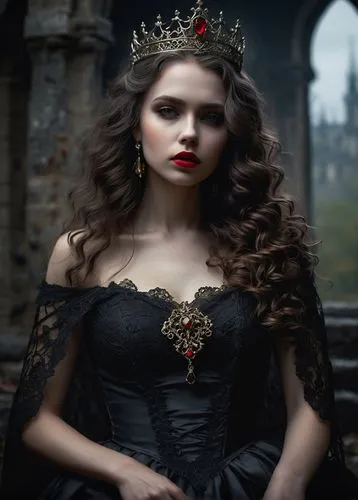 gothic woman,gothic portrait,noblewoman,celtic queen,black queen,queen of hearts,gothic style,dhampir,vampire woman,morgause,vampire lady,imperial crown,fairest,behenna,dark gothic mood,diadem,vampy,wallachia,princess crown,hekate,Conceptual Art,Oil color,Oil Color 06