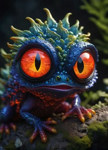 fire-bellied toad,beaked toad,oriental fire-bellied toad,coral finger frog,painted dragon,boreal toad,frog king,poison dart frog,malagasy taggecko,cinema 4d,little crocodile,frog figure,3d render,frog prince,3d rendered,chondro,bufo,crocodile eye,forest dragon,coral finger tree frog,Illustration,Realistic Fantasy,Realistic Fantasy 05