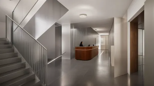 hallway space,hallway,shared apartment,interior modern design,3d rendering,walk-in closet,stairwell,search interior solutions,an apartment,core renovation,room divider,winding staircase,daylighting,laundry room,apartment,outside staircase,penthouse apartment,contemporary decor,archidaily,loft