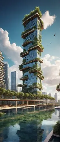 futuristic landscape,seasteading,arcology,ecotopia,terraformed,futuristic architecture,floating islands,artificial islands,hangzhou,songdo,jiangzhou,sedensky,huzhou,zhangzhou,floating island,terraforming,asian architecture,chengdu,guangzhou,cyberport,Illustration,Realistic Fantasy,Realistic Fantasy 28