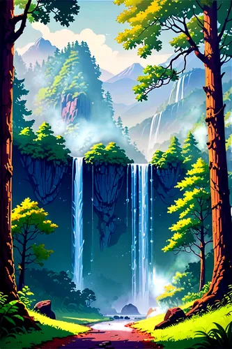 ash falls,waterfall,waterfalls,cartoon video game background,water falls,water fall,brown waterfall,forest background,landscape background,nature background,cartoon forest,falls,forests,cascada,paisaje,the forests,forest landscape,backgrounds,bridal veil fall,cascade,Unique,Pixel,Pixel 04