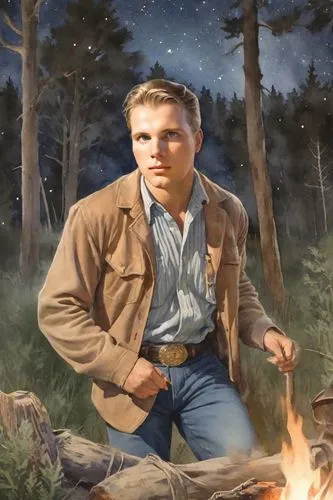 djerma,farmer in the woods,steve rogers,wojnarowicz,longmire,bunyan,Digital Art,Watercolor