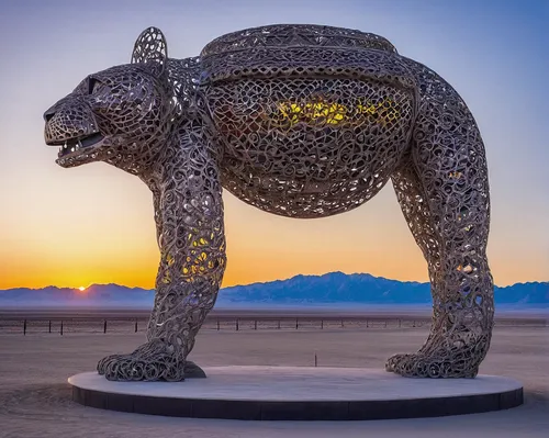 panther,canis panther,public art,death valley,mammal,great bear,ursa,scandia bear,lawn ornament,mammoth,mojave desert,great dunes national park,nevada,grizzlies,wildcat,bear guardian,komodo,burning man,geometrical cougar,sonoran,Illustration,Children,Children 05