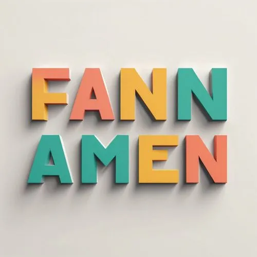 the word'fann amen'is cut into different colored blocks,fantini,fanteni,fanni,fanfani,fana,fanini,Art,Classical Oil Painting,Classical Oil Painting 04