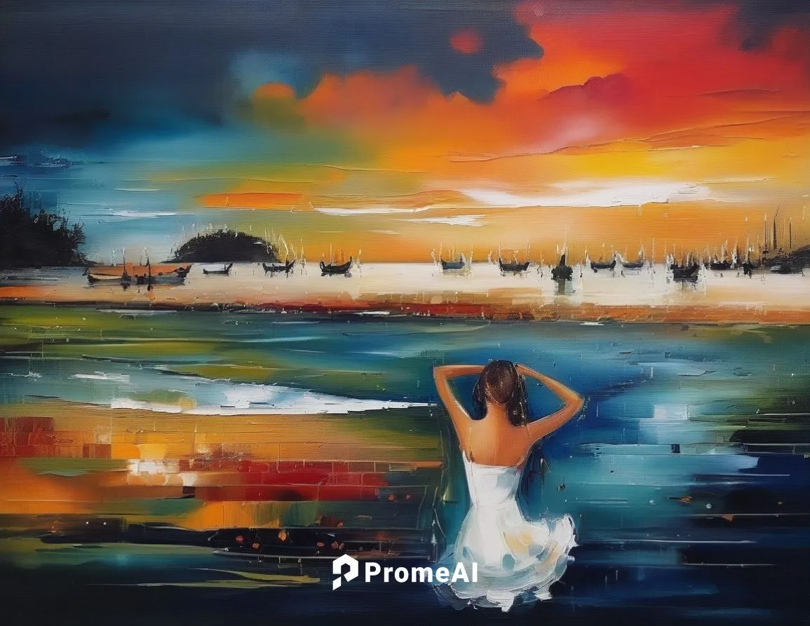 oil painting on canvas,girl on the river,dance with canvases,oil painting,art painting,oil on canvas,sea landscape,swan lake,landscape background,photo painting,girl on the boat,boho art,girl in a lon