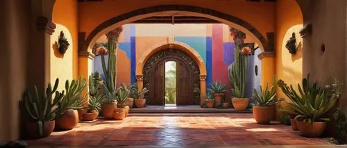 majorelle,archways,tlaquepaque,courtyards,doorways,hacienda,entryway,riad,marrakesh,arches,cafayate,entranceway,entryways,ojai,cloister,cloistered,colorful facade,la kasbah,narthex,alcove,Conceptual Art,Sci-Fi,Sci-Fi 08