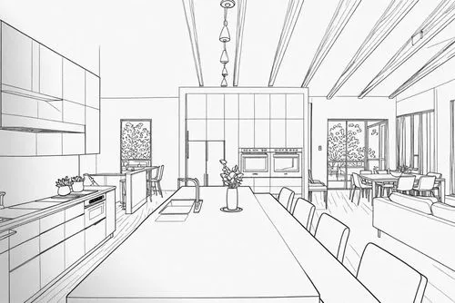 sketchup,office line art,kitchen design,servery,kitchen interior,mono-line line art,big kitchen,kitchen,modern kitchen interior,chefs kitchen,kitchen shop,the kitchen,penciling,working space,revit,mono line art,storyboard,modern kitchen,the coffee shop,line drawing,Design Sketch,Design Sketch,Detailed Outline