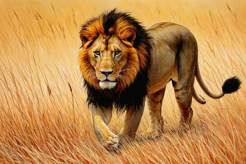 male lion,panthera leo,african lion,female lion,lion,forest king lion,male lions,king of the jungle,masai lion,lion number,skeezy lion,lion father,lioness,oil painting on canvas,lion head,oil painting,lion white,lion's coach,two lion,great mara,Illustration,Realistic Fantasy,Realistic Fantasy 06