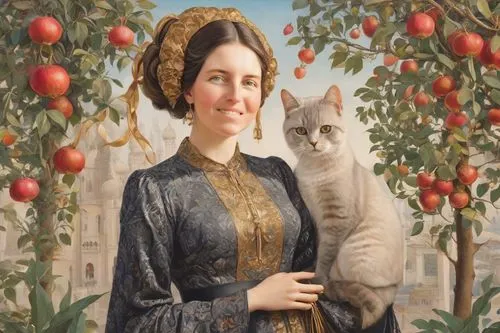 perugini,woman eating apple,woman holding pie,girl picking apples,maometto,bellini