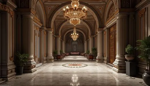 hallway,royal interior,corridor,ballroom,entrance hall,cochere,lobby,venetian hotel,marble palace,ornate room,foyer,enfilade,corridors,grandeur,crown palace,emirates palace hotel,ritzau,baccarat,europe palace,hallway space,Photography,General,Realistic