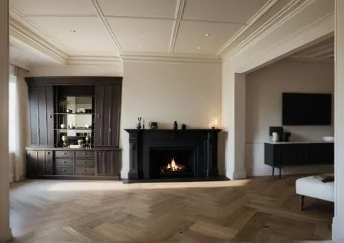 Add desk corner,a living room with a fire place next to it,marazzi,parquet,rovere,parquetry,coffered,chambre